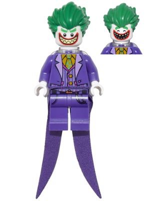 LEGO Minifigure-The Joker - Long Coattails, Smile with Pointed Teeth Grin, Neck Bracket (70900)-Super Heroes / The LEGO Batman Movie-SH353-Creative Brick Builders